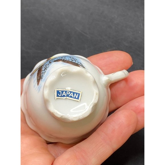 Vtg Miniature Demitasse Texas Star Souvenir Tea Cup & Saucer w/Stand Japan - Picture 5 of 12